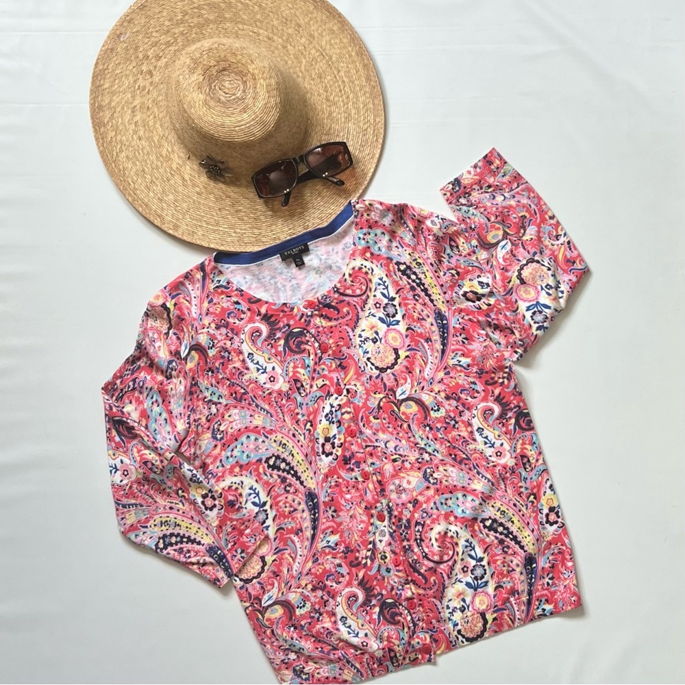 TALBOT CHIC PAISLEY CARDIGAN Size MP Good Condition